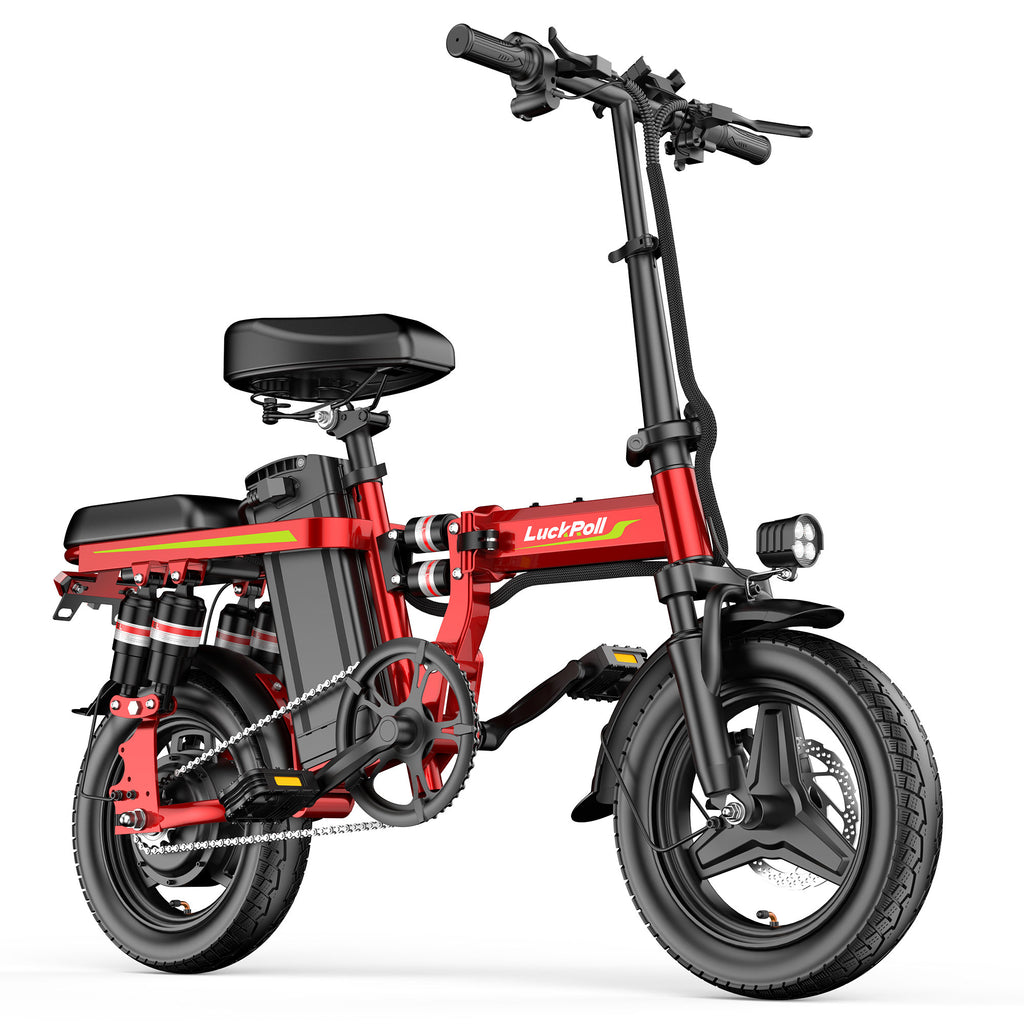 14" Folding Electric Bike for Adults, Lightweight Commuter E-Bike with Removable Battery, Compact City Bicycle Fits in Trunk/Elevator