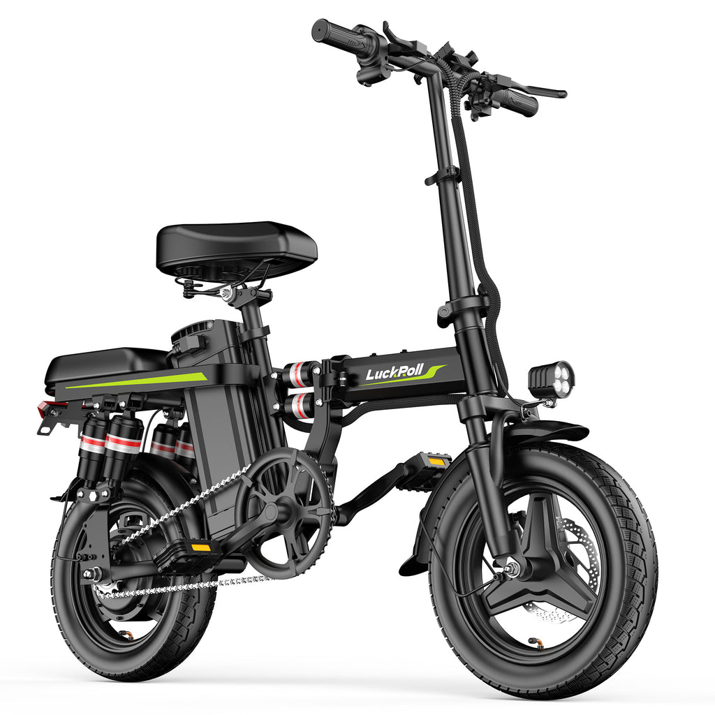 14" Folding Electric Bike for Adults, Lightweight Commuter E-Bike with Removable Battery, Compact City Bicycle Fits in Trunk/Elevator