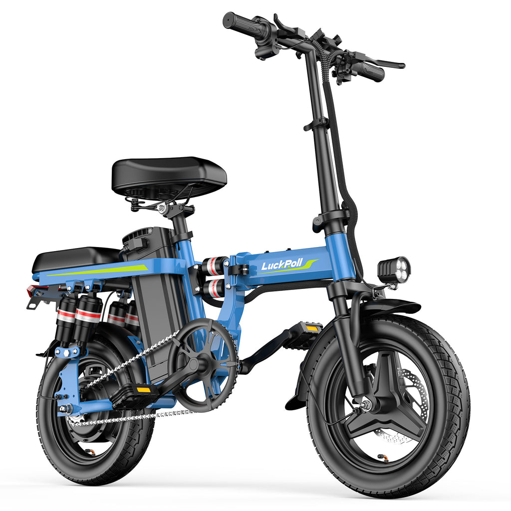 14" Folding Electric Bike for Adults, Lightweight Commuter E-Bike with Removable Battery, Compact City Bicycle Fits in Trunk/Elevator