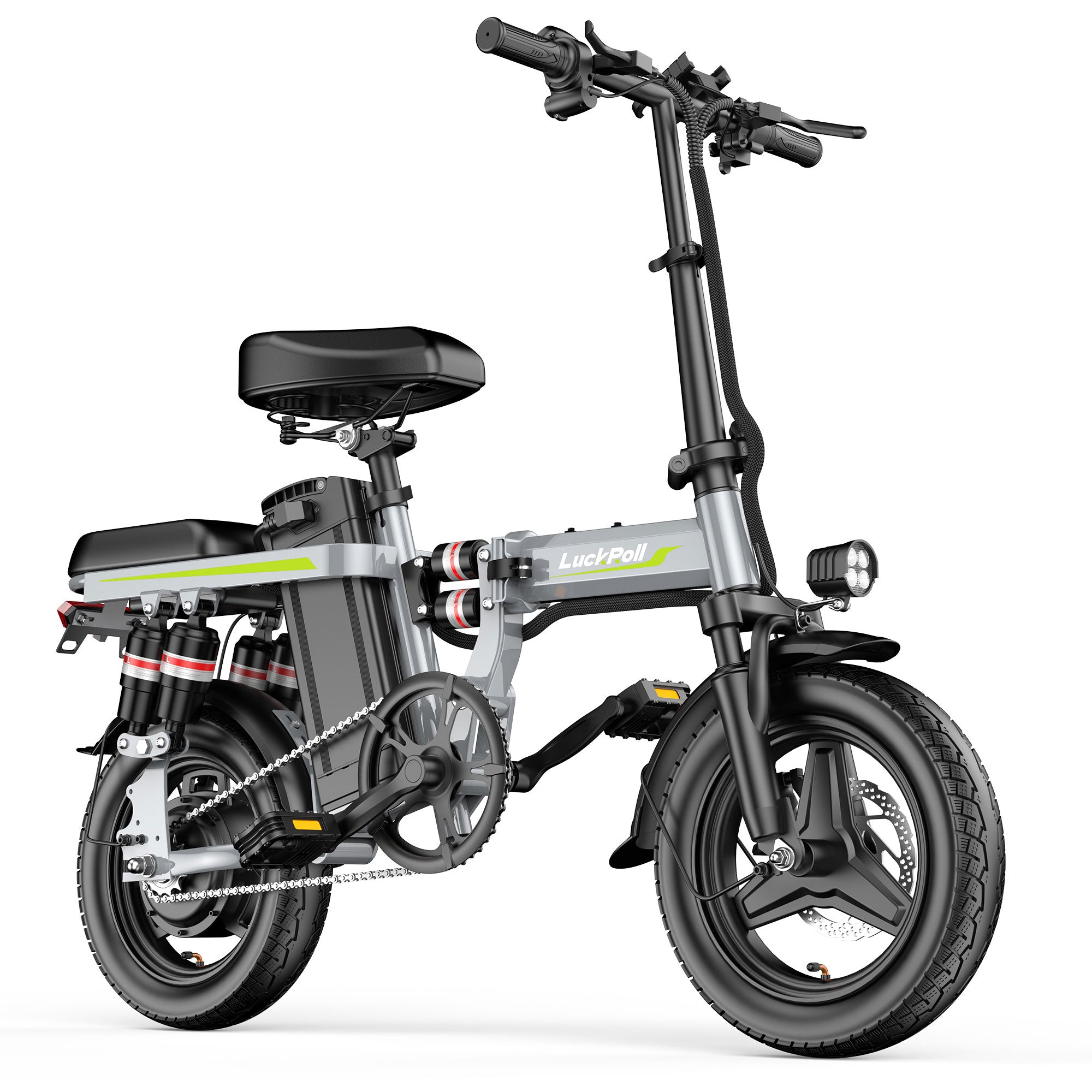 14" Folding Electric Bike for Adults, Lightweight Commuter E-Bike with Removable Battery, Compact City Bicycle Fits in Trunk/Elevator