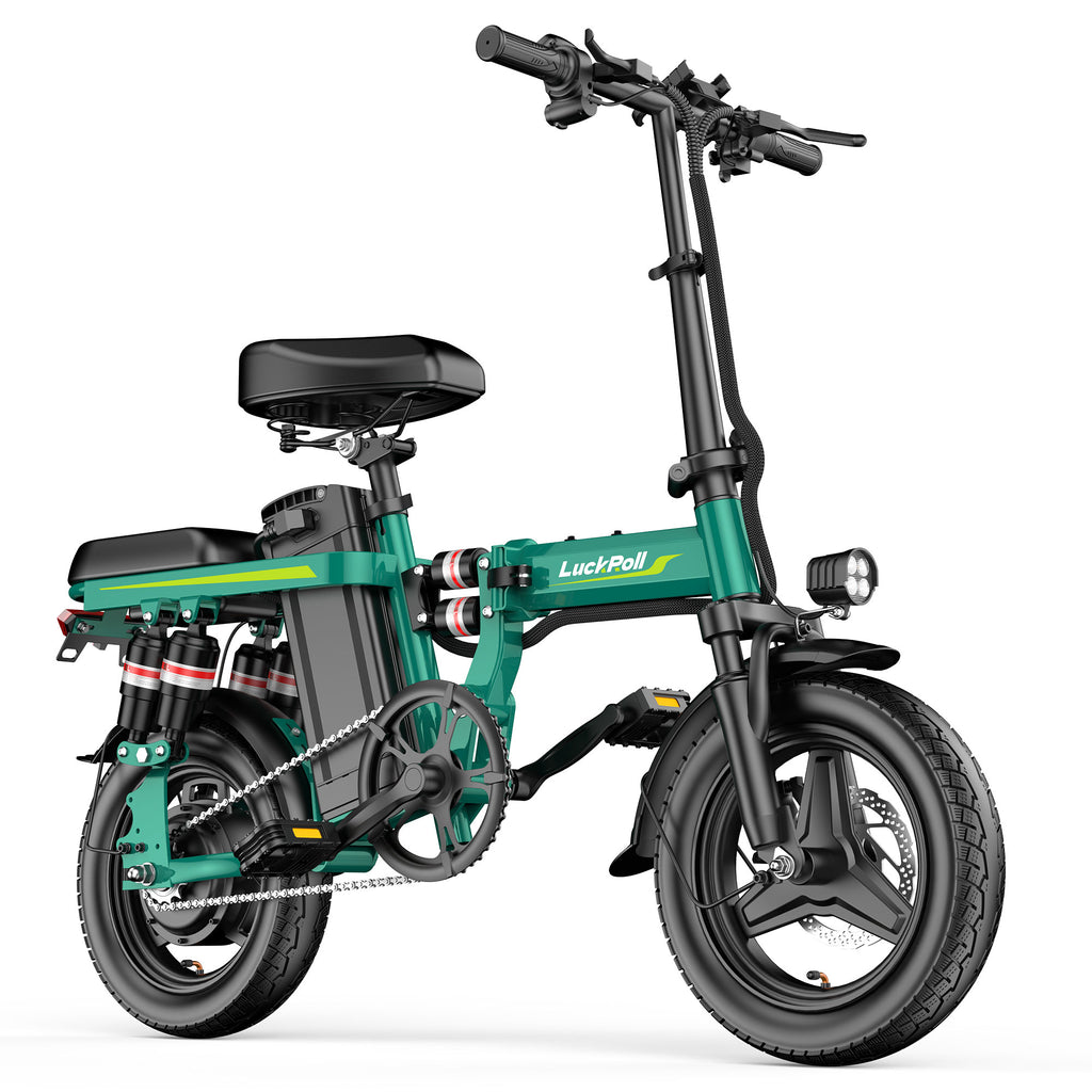 14" Folding Electric Bike for Adults, Lightweight Commuter E-Bike with Removable Battery, Compact City Bicycle Fits in Trunk/Elevator