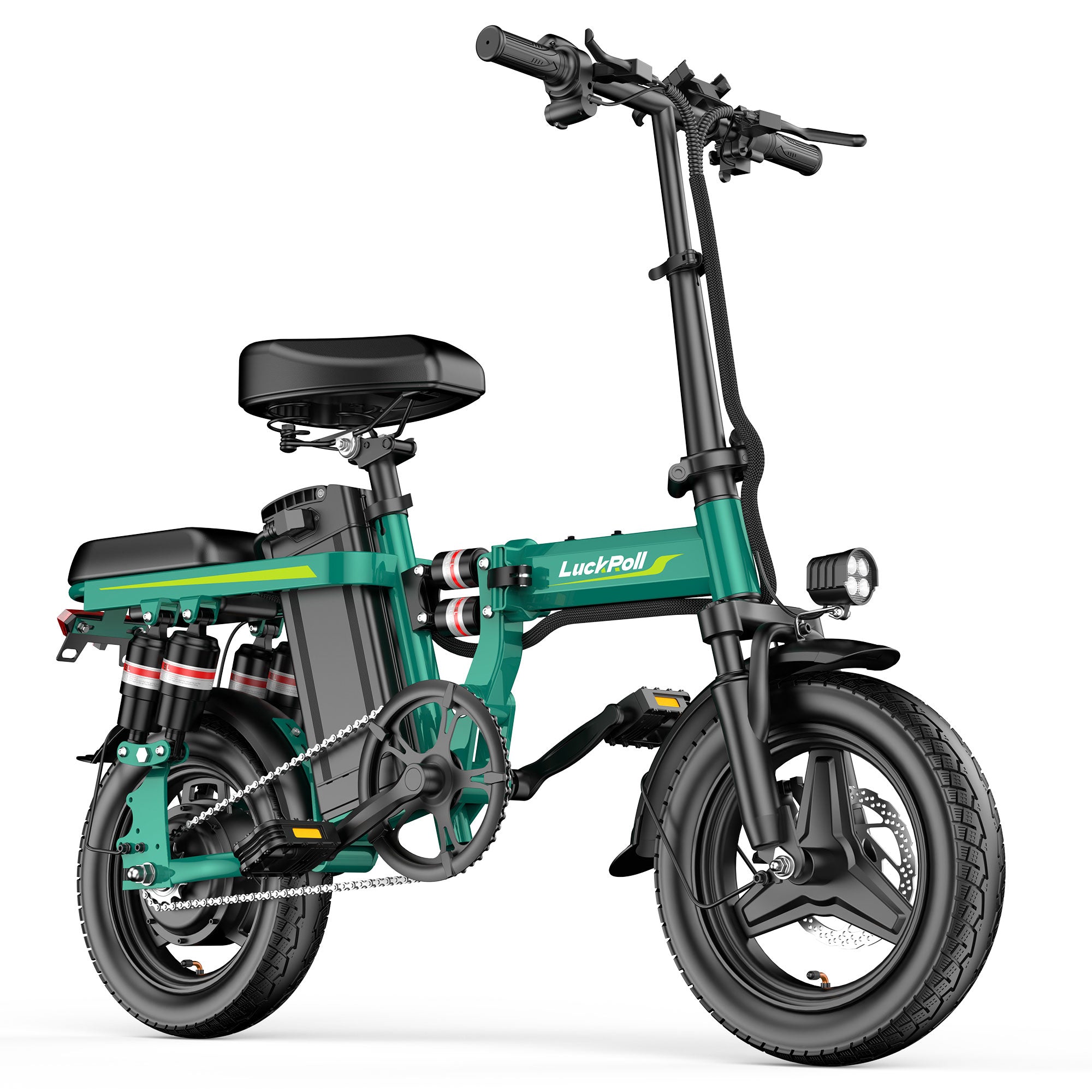 14" Folding Electric Bike for Adults, Lightweight Commuter E-Bike with Removable Battery, Compact City Bicycle Fits in Trunk/Elevator