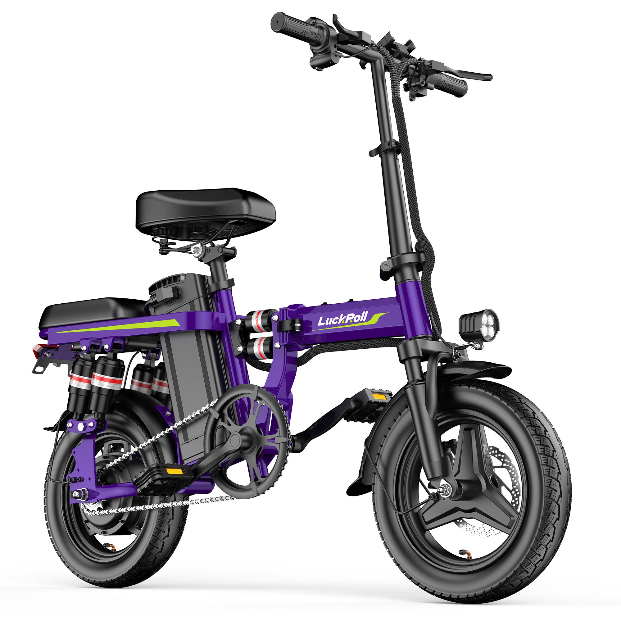 14" Folding Electric Bike for Adults, Lightweight Commuter E-Bike with Removable Battery, Compact City Bicycle Fits in Trunk/Elevator
