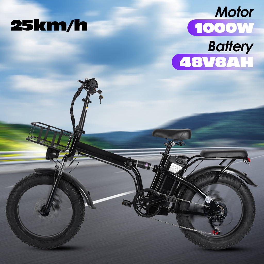 Shock-absorbing folding electric bicycle