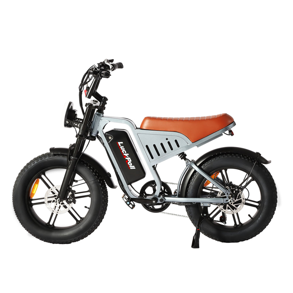 LuckRoll Electric Bike Moped for Adults with NFC & Password Unlock, 2000/1500W, 40/33MPH, 48V 15/25Ah E-Bike, 100-60 Miles Electric Motorcycle, 20" Fat Tire Electric Dirt Bike (2000W 48V 25Ah-Red)