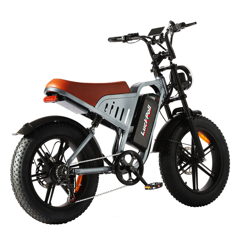 LuckRoll Electric Bike Moped for Adults with NFC & Password Unlock, 2000/1500W, 40/33MPH, 48V 15/25Ah E-Bike, 100-60 Miles Electric Motorcycle, 20" Fat Tire Electric Dirt Bike (2000W 48V 25Ah-Red)
