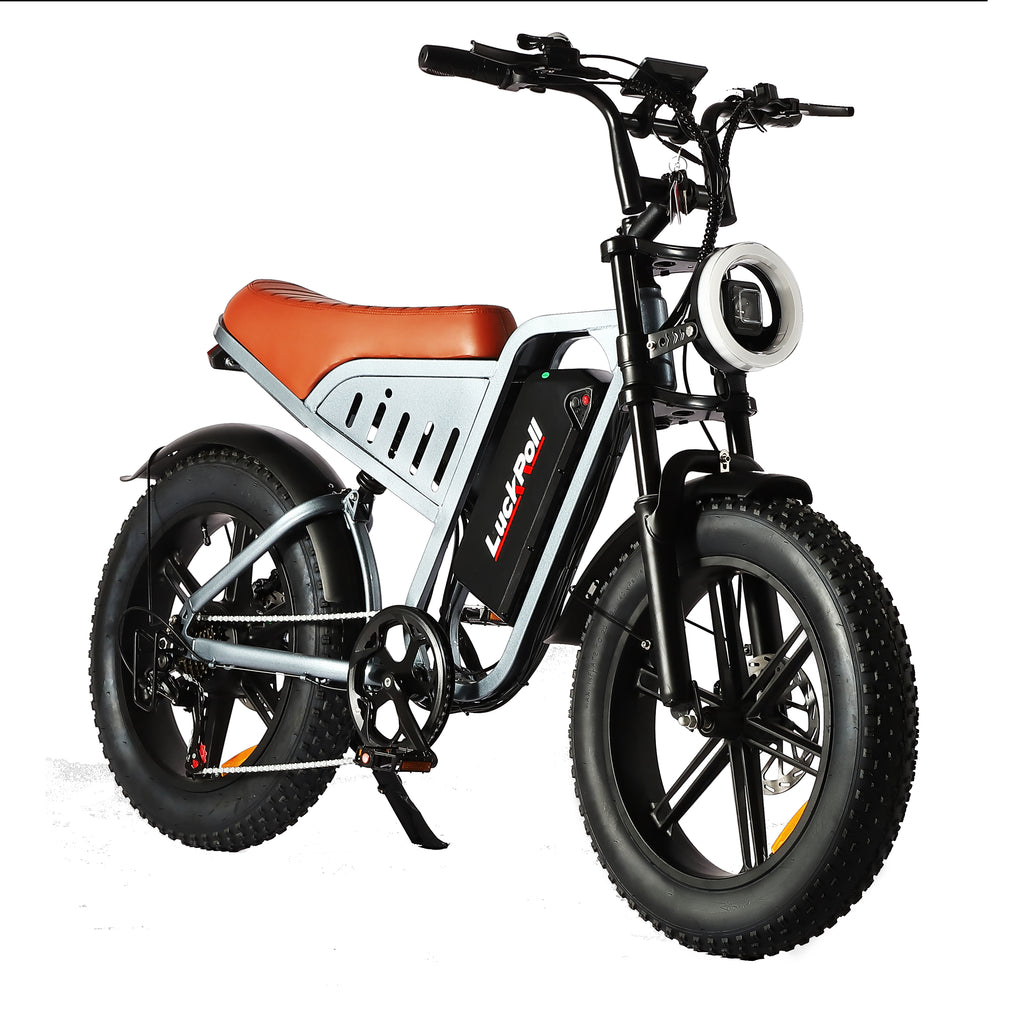 LuckRoll Electric Bike Moped for Adults with NFC & Password Unlock, 2000/1500W, 40/33MPH, 48V 15/25Ah E-Bike, 100-60 Miles Electric Motorcycle, 20" Fat Tire Electric Dirt Bike (2000W 48V 25Ah-Red)