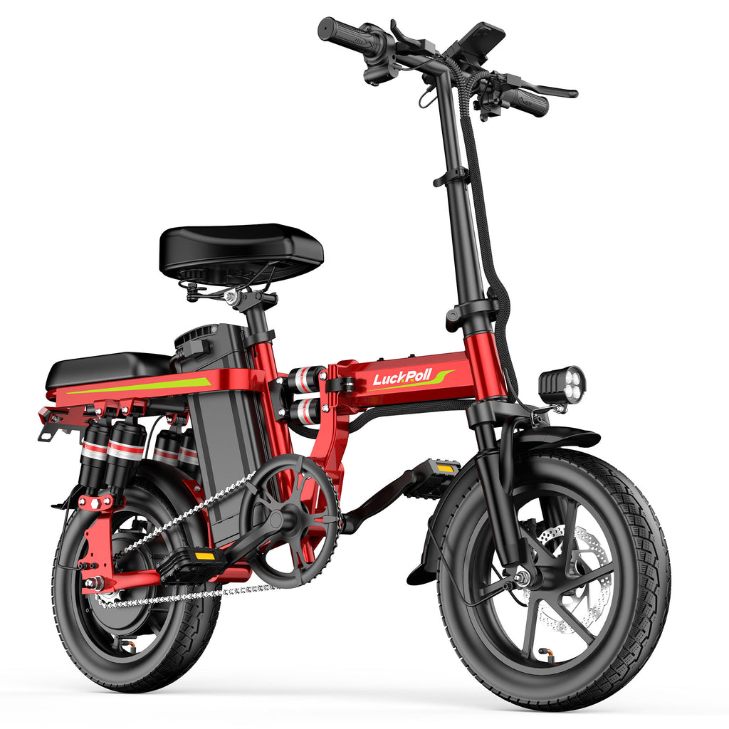 14" Folding Electric Bike for Adults, Lightweight Commuter E-Bike with Removable Battery, Compact City Bicycle Fits in Trunk/Elevator
