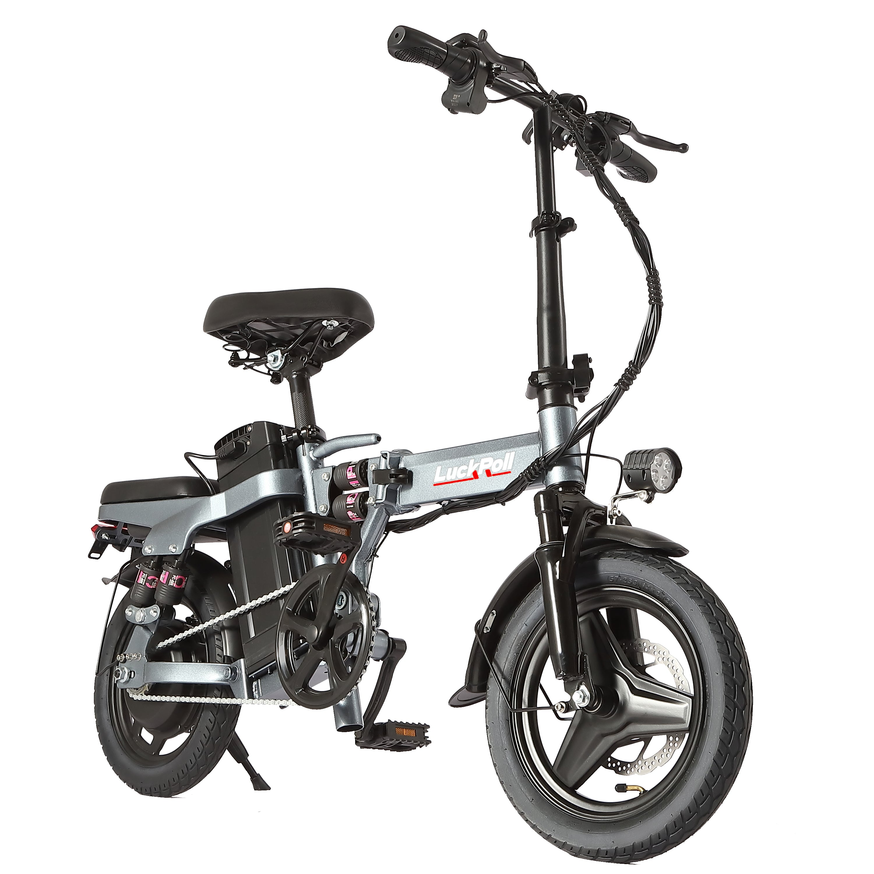 LuckRoll Foldable Electric Bike for Adults – 2000W/1000W, 40/28MPH, 52V 25Ah, 48V 15Ah,60-80mi Range, Removable Battery, UL2849 Certified Commuter E-Bike