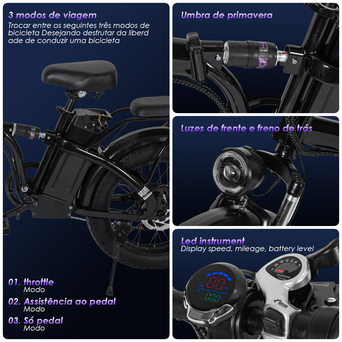 Shock-absorbing folding electric bicycle