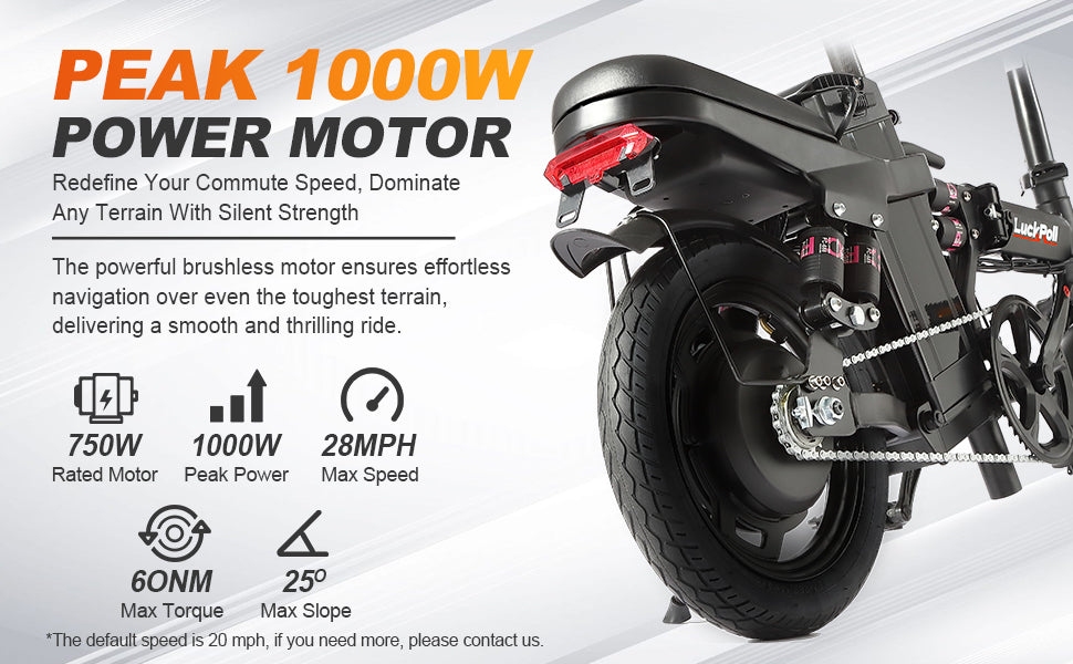 LuckRoll Foldable Electric Bike for Adults – 2000W/1000W, 40/28MPH, 52V 25Ah, 48V 15Ah,60-80mi Range, Removable Battery, UL2849 Certified Commuter E-Bike