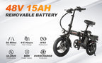 LuckRoll Foldable Electric Bike for Adults – 2000W/1000W, 40/28MPH, 52V 25Ah, 48V 15Ah,60-80mi Range, Removable Battery, UL2849 Certified Commuter E-Bike