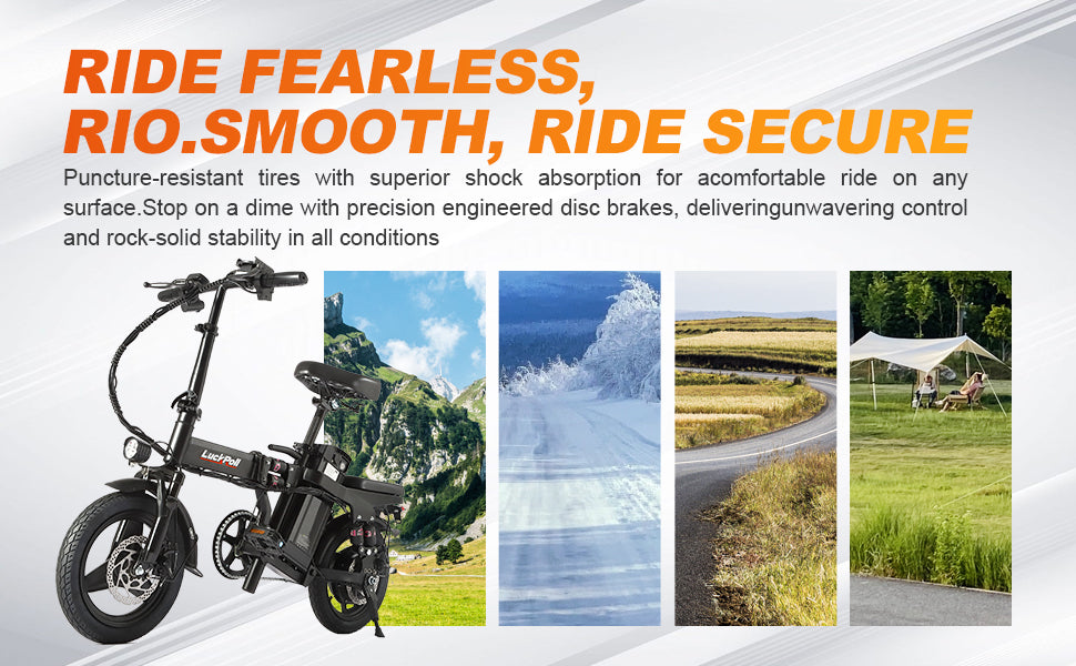 LuckRoll Foldable Electric Bike for Adults – 2000W/1000W, 40/28MPH, 52V 25Ah, 48V 15Ah,60-80mi Range, Removable Battery, UL2849 Certified Commuter E-Bike