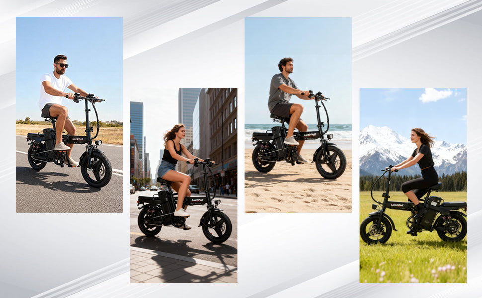 LuckRoll Foldable Electric Bike for Adults – 2000W/1000W, 40/28MPH, 52V 25Ah, 48V 15Ah,60-80mi Range, Removable Battery, UL2849 Certified Commuter E-Bike