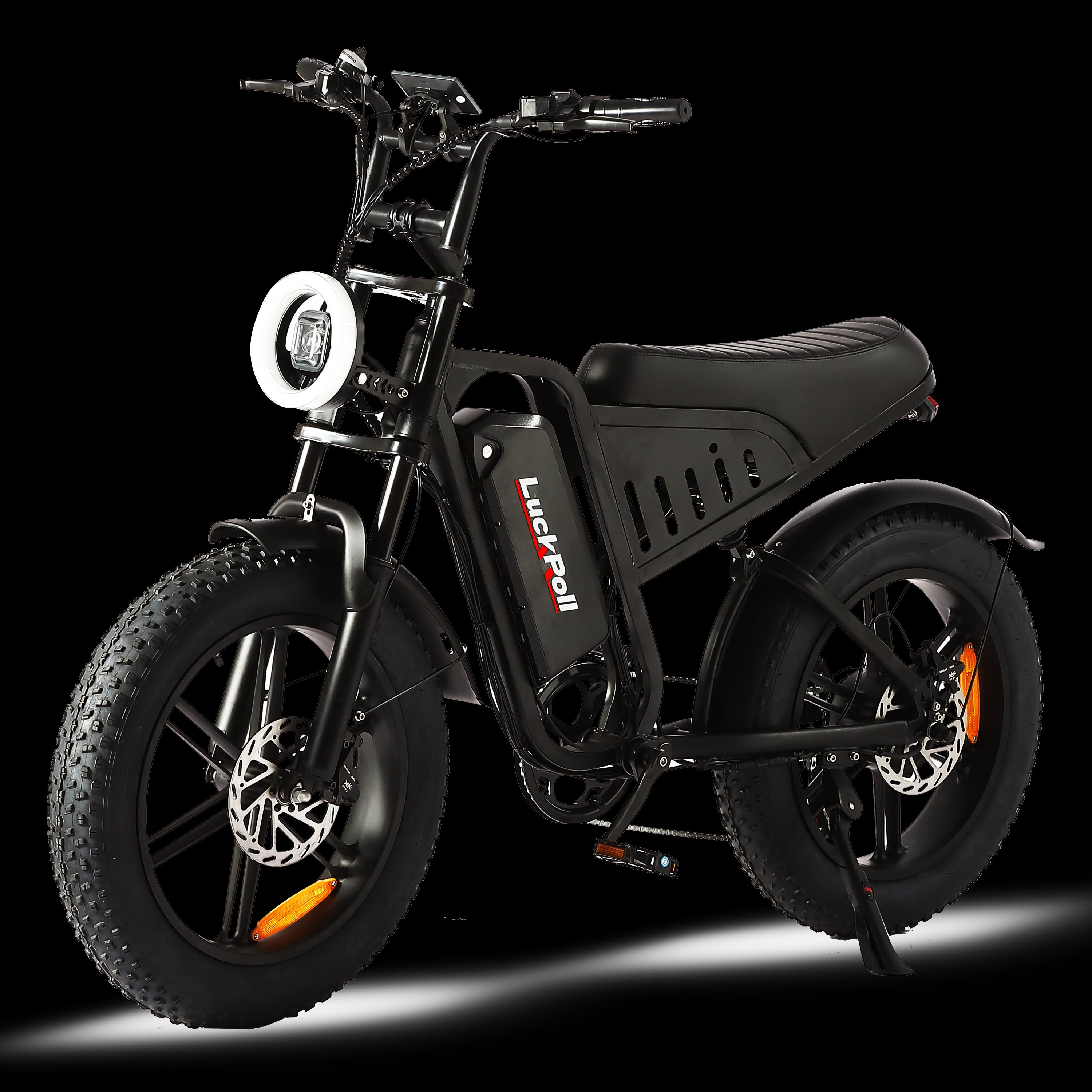 LuckRoll Electric Bike Moped for Adults with NFC & Password Unlock, 2000/1500W, 40/33MPH, 48V 15/25Ah E-Bike, 100-60 Miles Electric Motorcycle, 20" Fat Tire Electric Dirt Bike (2000W 48V 25Ah-Red)