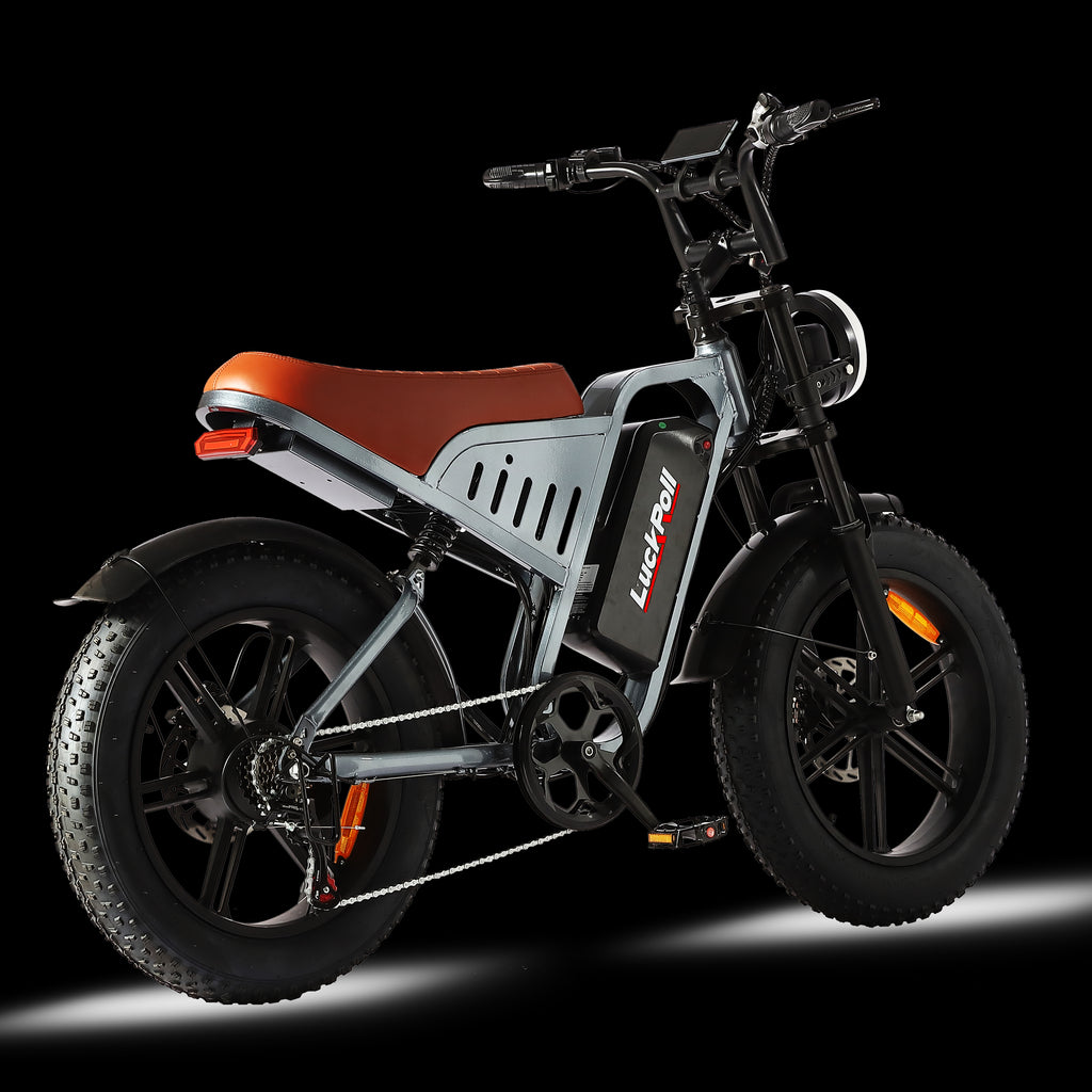 LuckRoll Electric Bike Moped for Adults with NFC & Password Unlock, 2000/1500W, 40/33MPH, 48V 15/25Ah E-Bike, 100-60 Miles Electric Motorcycle, 20" Fat Tire Electric Dirt Bike (2000W 48V 25Ah-Red)