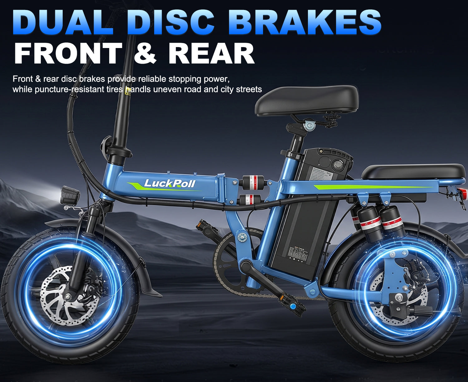 Ultra-Light 14-Inch Foldable Ebike, Portable Urban Commuter Bicycle for Adults & Teens, Space-Saving Design for Apartments