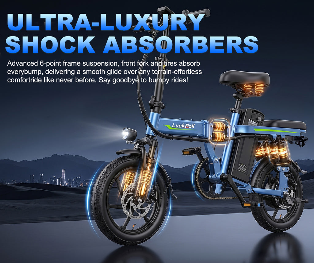 Ultra-Light 14-Inch Foldable Ebike, Portable Urban Commuter Bicycle for Adults & Teens, Space-Saving Design for Apartments